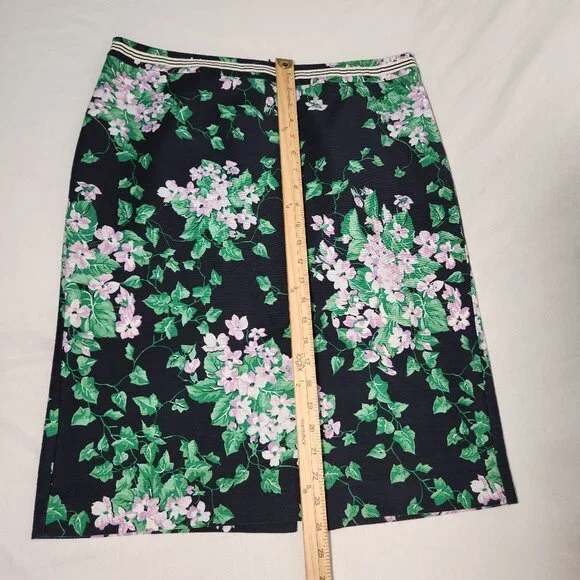 TALBOTS The Oprah Magazine Feminine Romantic Preppy Blue Floral Skirt Size 12. - Picture 15 of 16